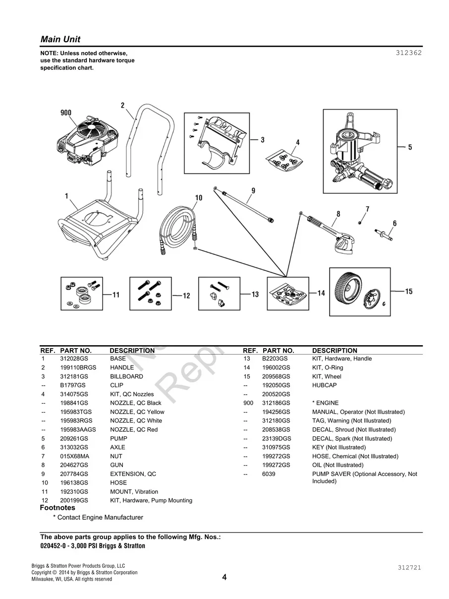 BRIGGS AND STRATTON, 020452-0, IPL.4
